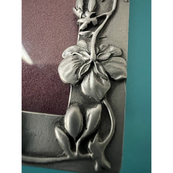 SEAGULL Pewter Canada Floral Picture Frame 1988 Vintage 3x4 Ornate Flowers - Picture 15 of 15